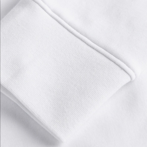 EXPRESS Solid Double Knit Relaxed Hoodie - WHITE - Picture 4 of 6